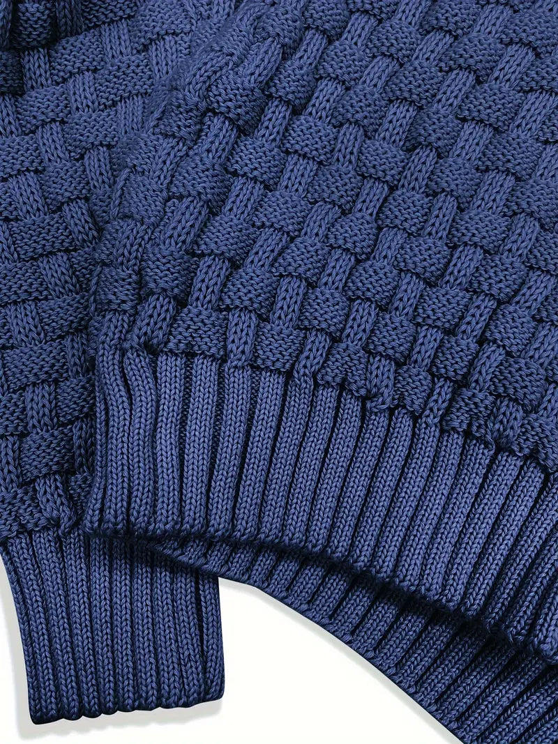 Liam - Strikket herretrøje i slim fit med sjalskrave og knapper