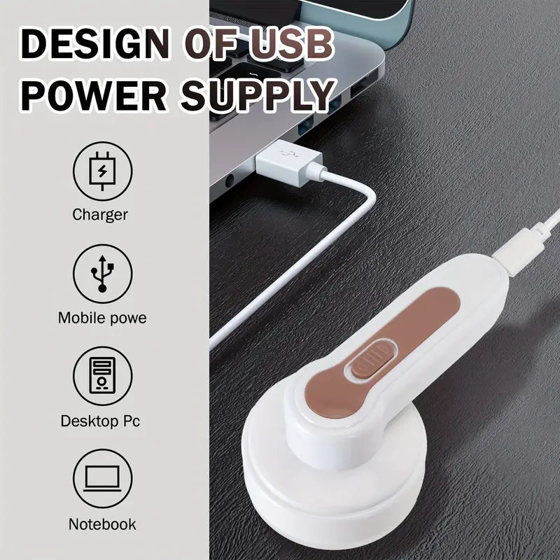 PlushCare - Genopladelig elektrisk fnugfjerner til tøj, møbler og tæpper
