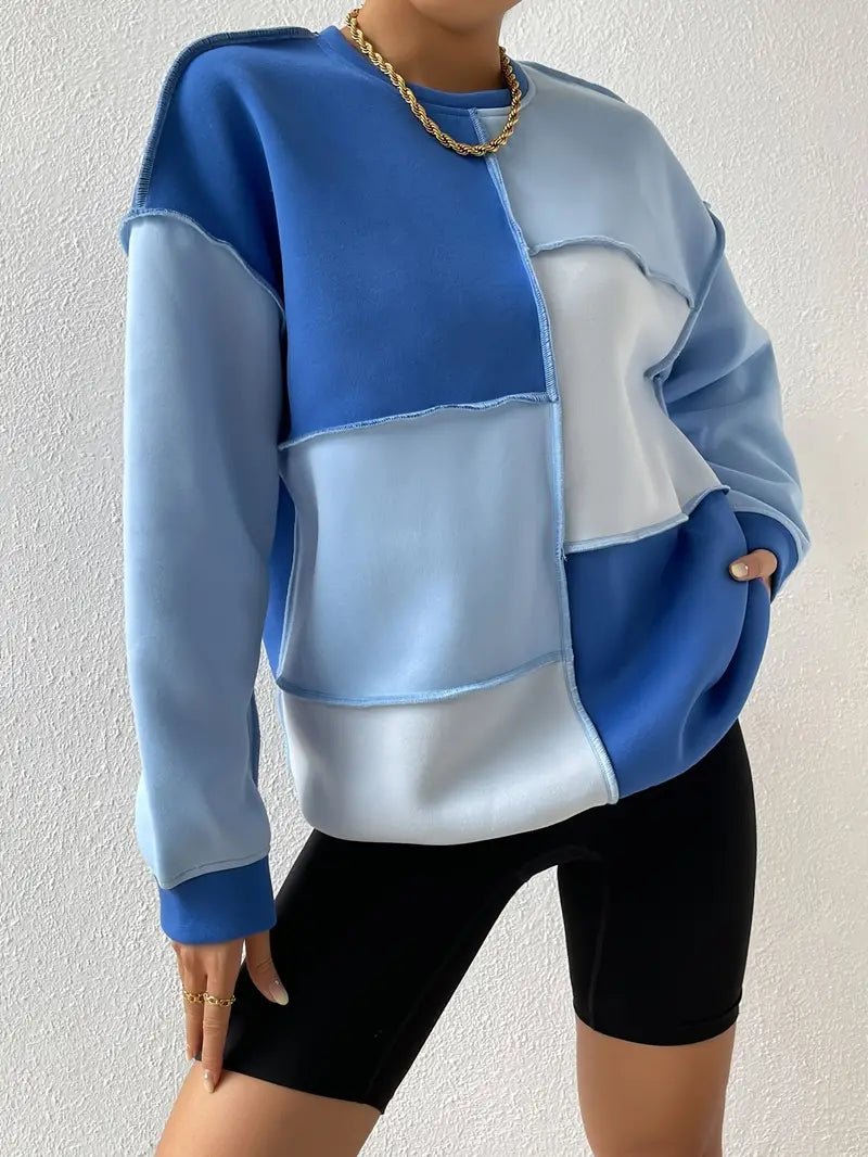 Anastasia - Sweatshirt med lange ærmer og colour block-design