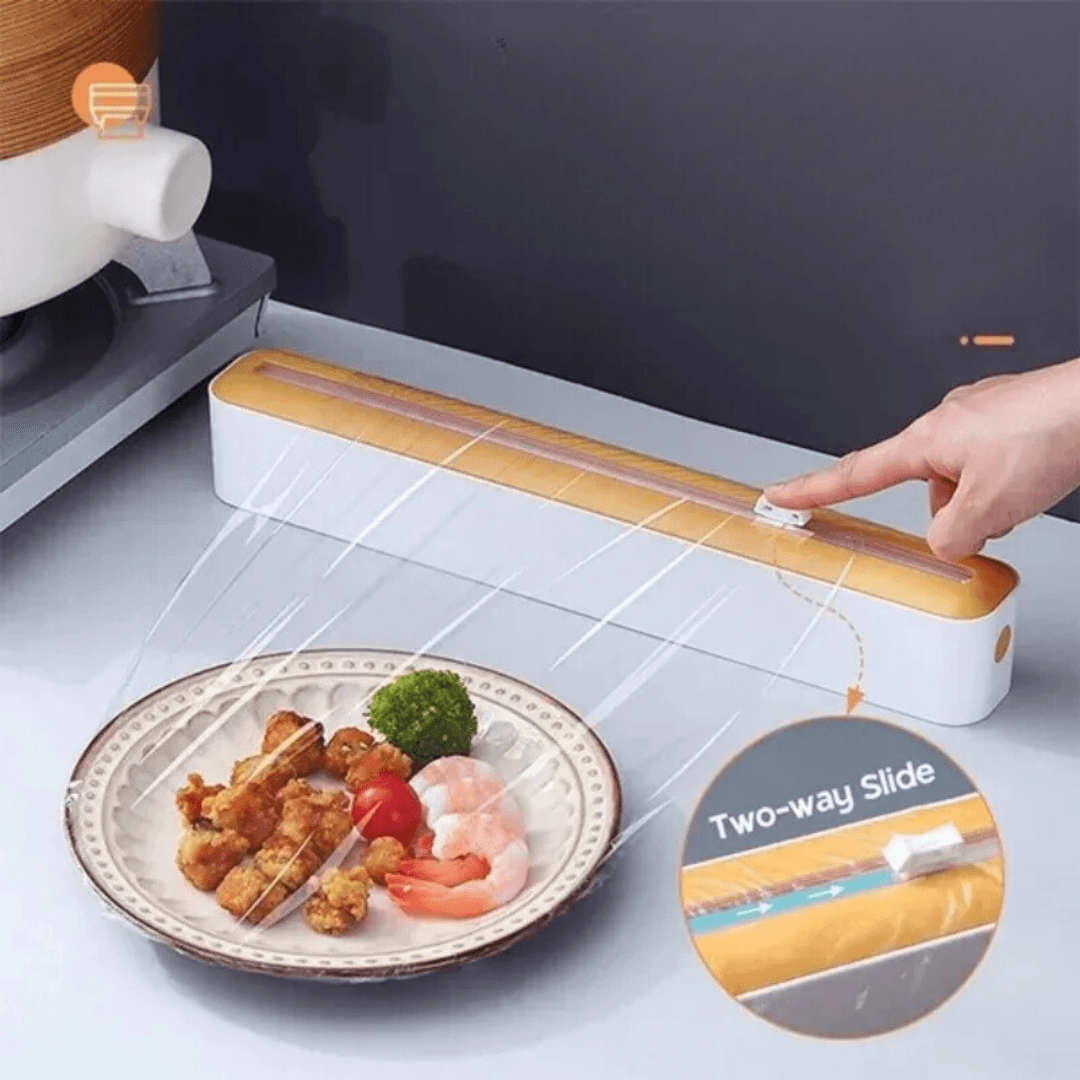 Plastisk Filmdispenser til Aluminiumfolie og Bagpapir – Effektiv Køkkenredskab med Justerbar Størrelse-4