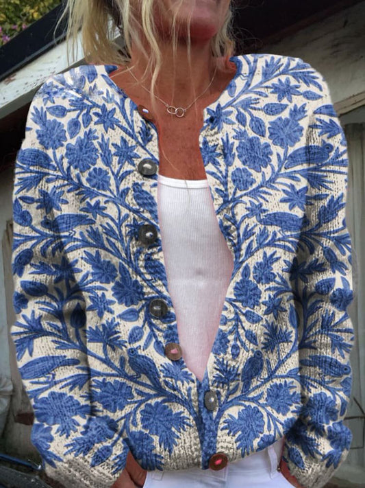 Layla - Cardigan med blomstermønster