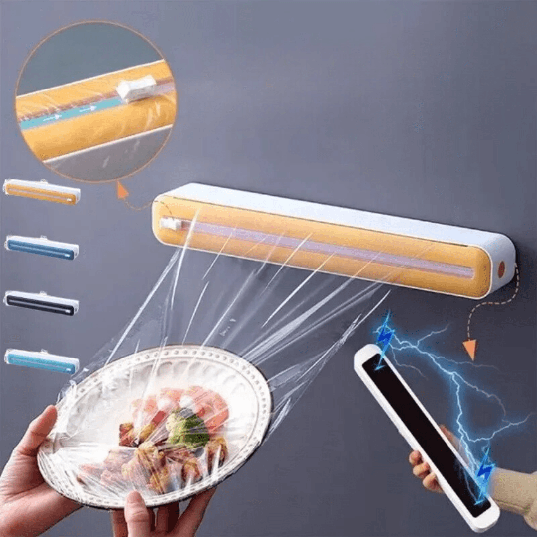 Plastisk Filmdispenser til Aluminiumfolie og Bagpapir – Effektiv Køkkenredskab med Justerbar Størrelse-2
