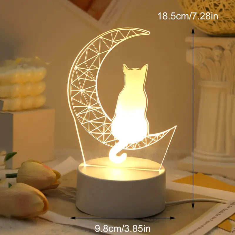 3D Illusion LED Lampe med Fjernbetjening – Energibesparende Lyskunst med Skiftende Farver og Mønstre-5