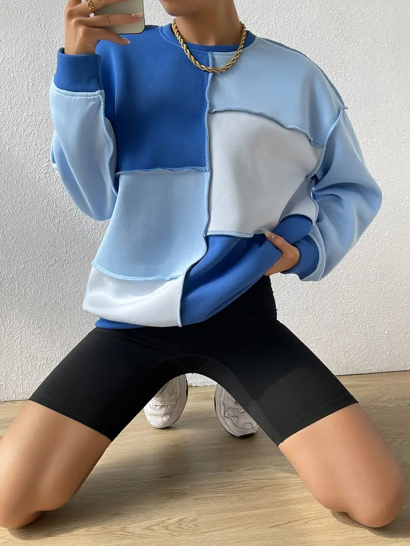 Anastasia - Sweatshirt med lange ærmer og colour block-design