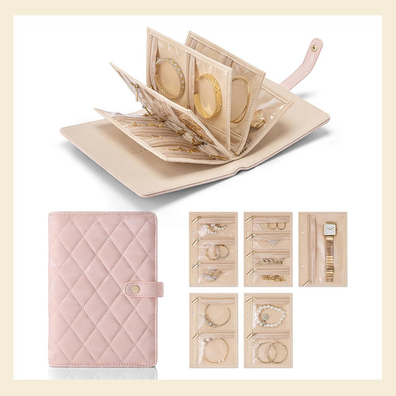 GlamFold Smykkeorganizer | Foldbar & Kompakt | Vandafvisende & Blød Velour | Rejsevenlig