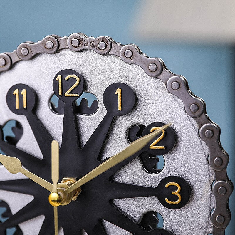 Roterende Tandwiel Vægur i Metal og Harz – Vintage Steampunk Design med Ægte Bevægelse, 30,5 cm-5
