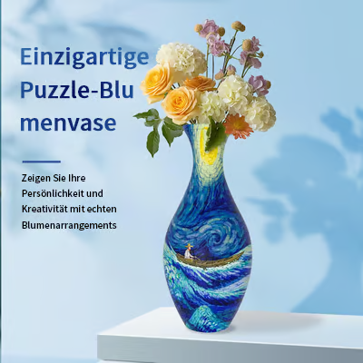 EcoBloom - 3D Puzzle Vase - Dekorativ blomstervase med aftagelig vandbeholder