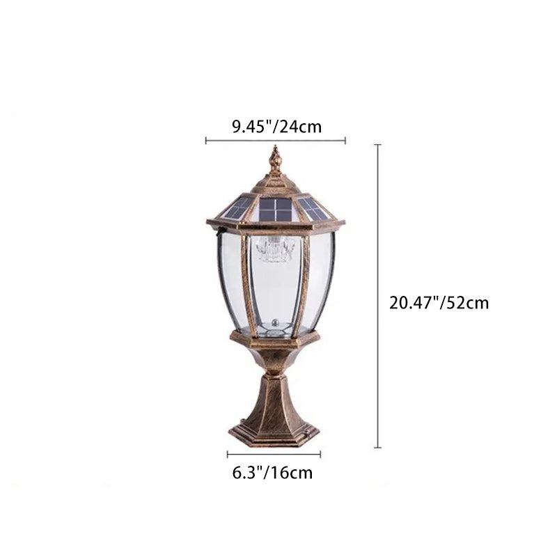 SolaraGlow - Retro sekskantet LED-solcellelampe i glas