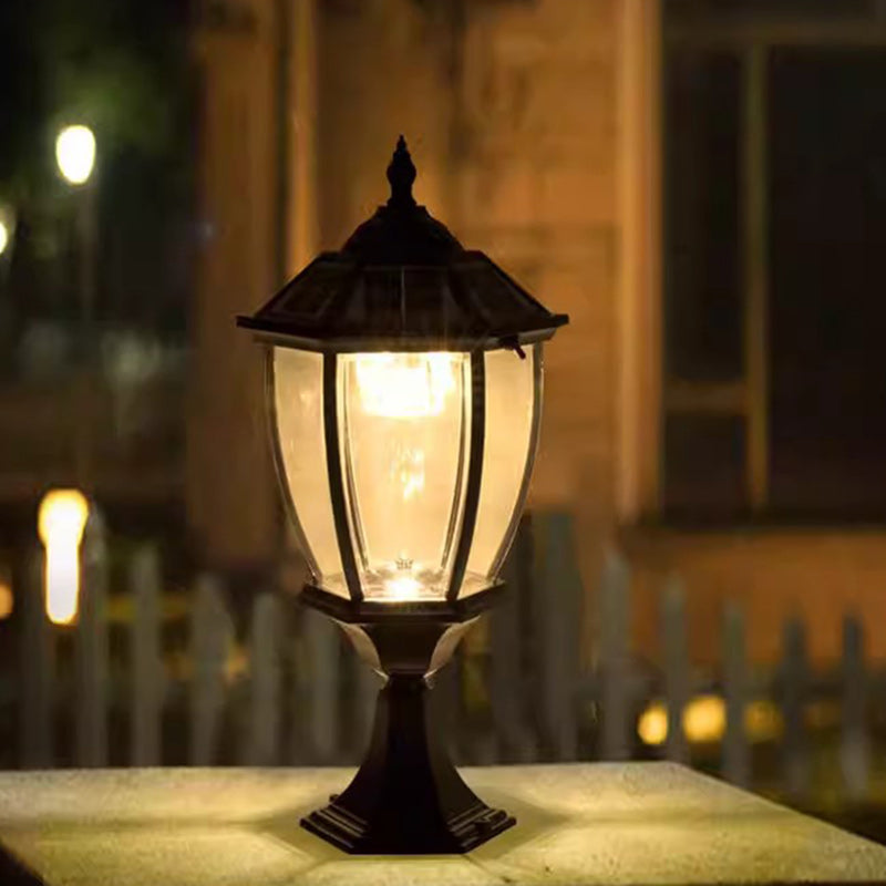 SolaraGlow - Retro sekskantet LED-solcellelampe i glas