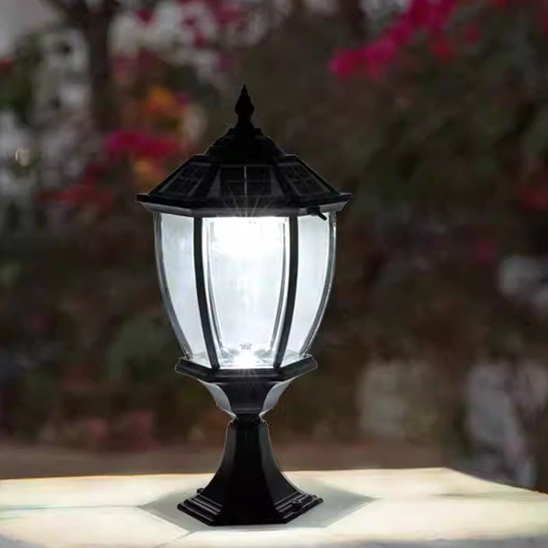 SolaraGlow - Retro sekskantet LED-solcellelampe i glas