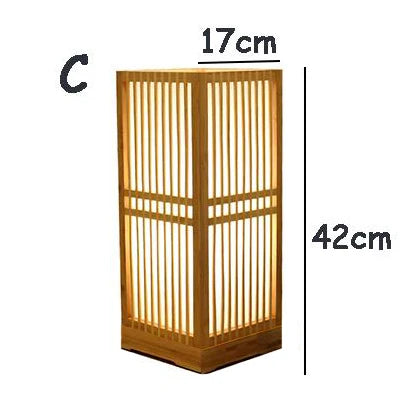 Japansk Bordlampe i Zen Design med Naturlige Materialer – Bambo og Træ, Blødt Lys til Stue og Soveværelse-6
