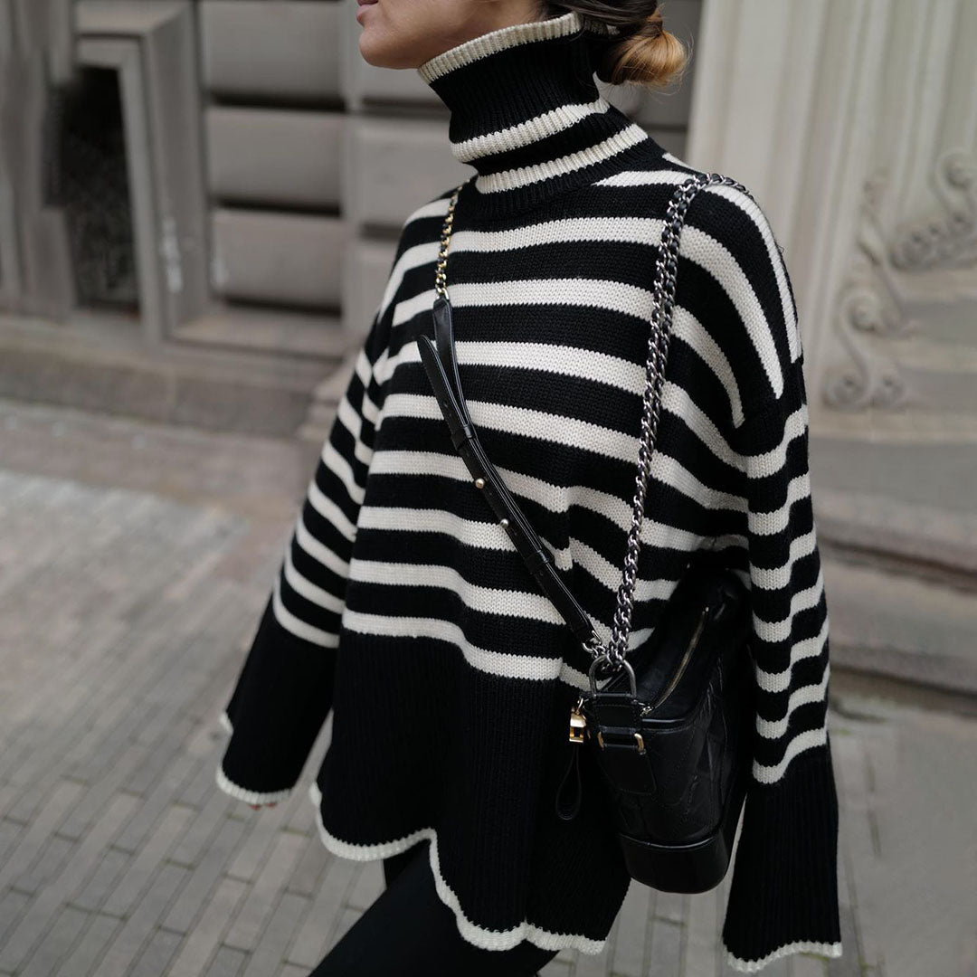 Elise - Stribet rullekravetrøje