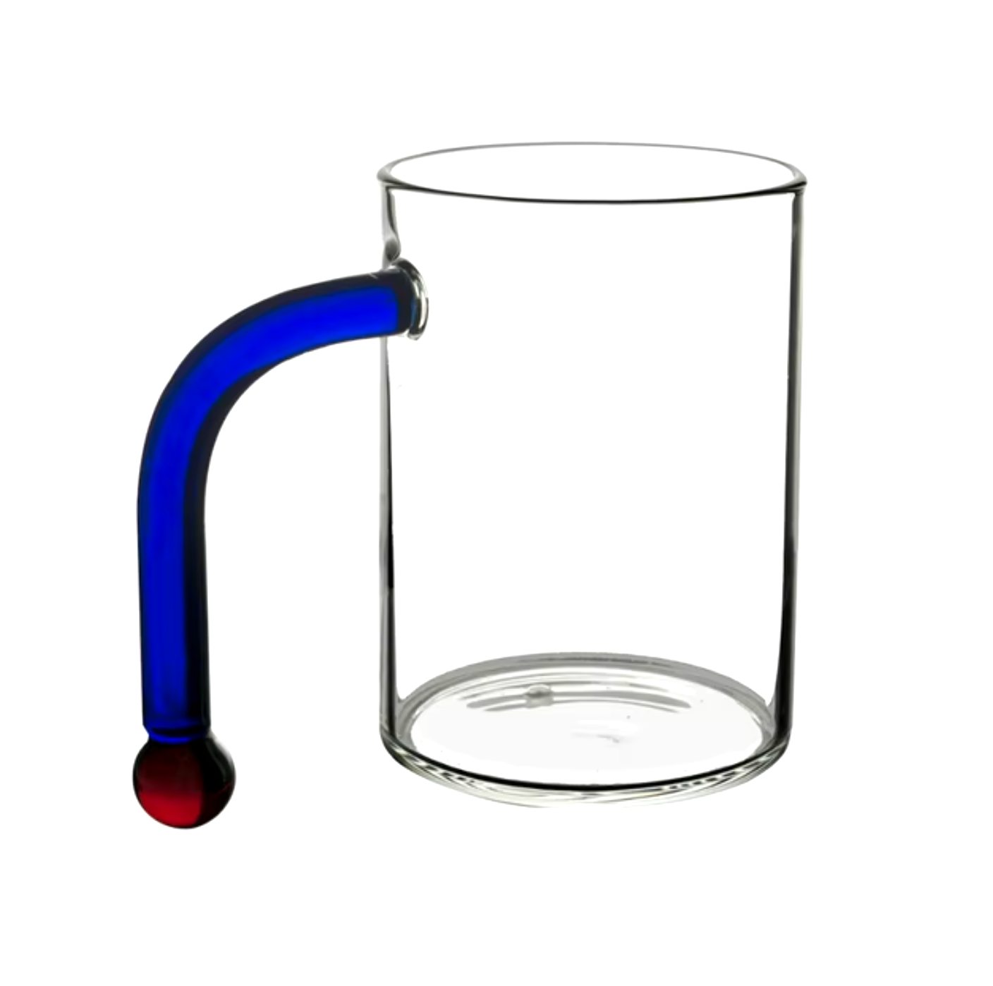 VitaGlow - Te- og kaffekop af borosilikatglas med hank af farvet glas