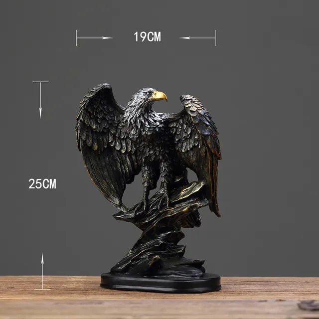 Bronzen Adelaarsbillede – Håndlavet Elegant Kunstværk til Indendørs Dekoration, 30 cm Høj, Mørk Bronze-4