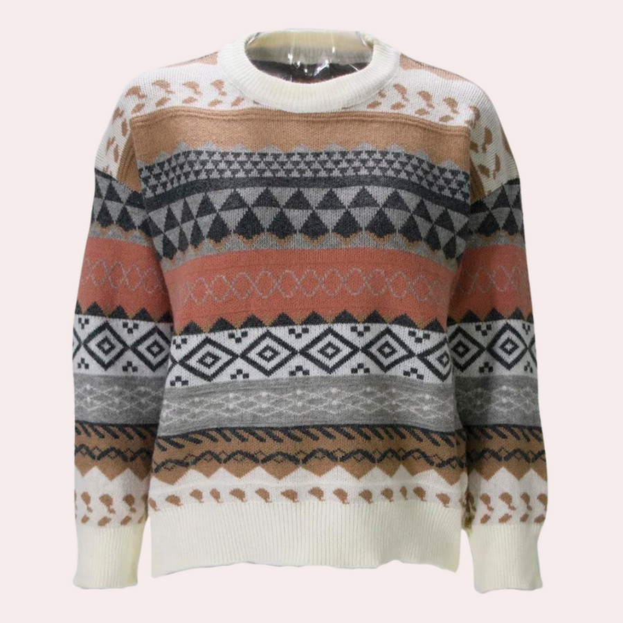 Everly - Stribet trøje til kvinder i vintagestil