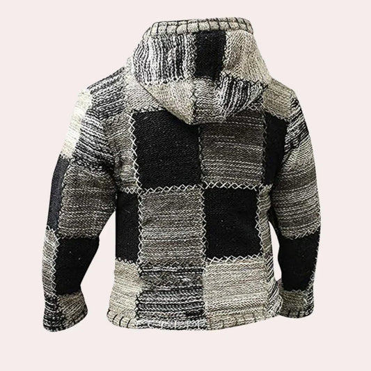 Clayton - Moderne patchworkjakke med hætte til mænd