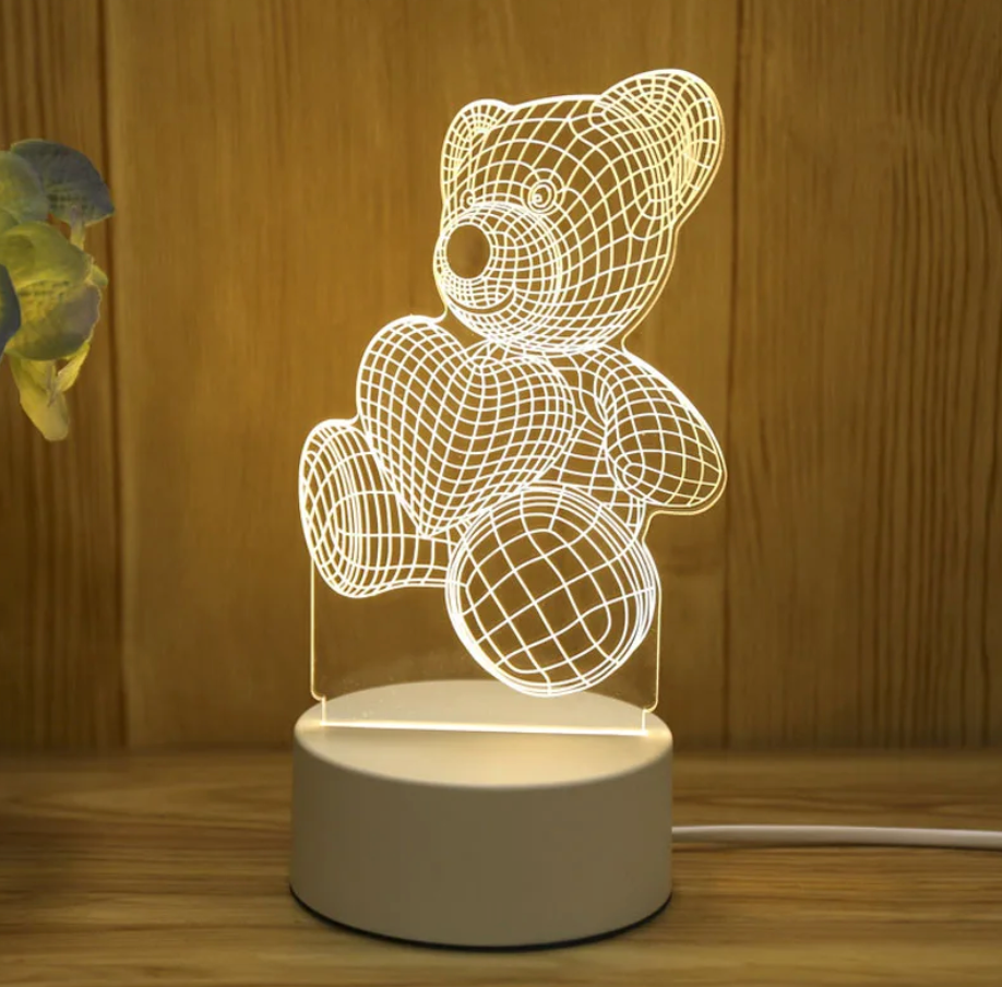 Variant image for 3D Illusion LED Lampe med Fjernbetjening – Energibesparende Lyskunst med Skiftende Farver og Mønstre-4