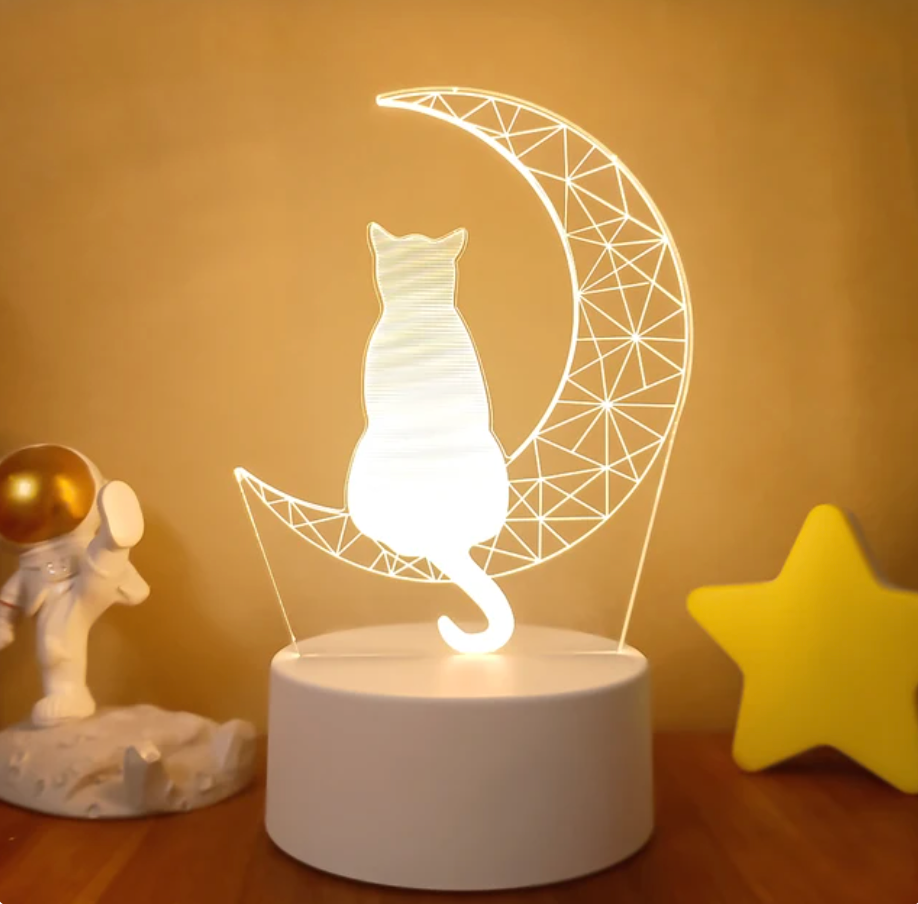 Variant image for 3D Illusion LED Lampe med Fjernbetjening – Energibesparende Lyskunst med Skiftende Farver og Mønstre-6