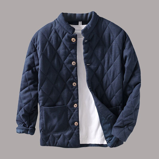Damien - Foret button-down-jakke til mænd med høj krave