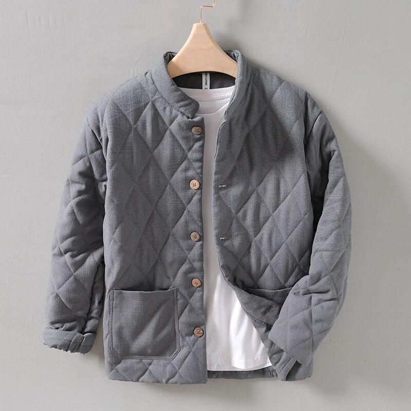 Damien - Foret button-down-jakke til mænd med høj krave