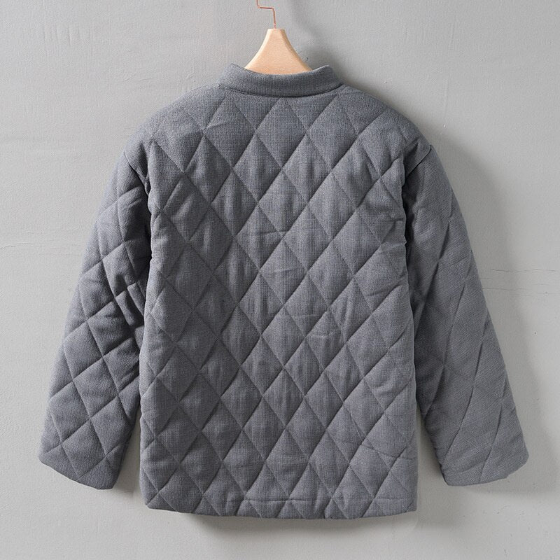 Damien - Foret button-down-jakke til mænd med høj krave