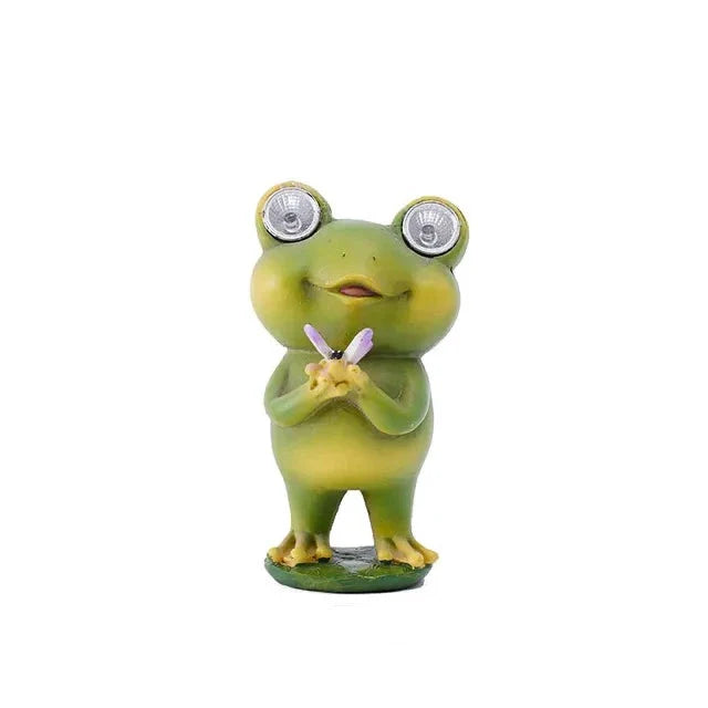 Variant image for Sjov Solkikker Have Dekoration med LED Lys – Miljøvenlig Håndlavet Harz Figur i Forskellige Størrelser-2