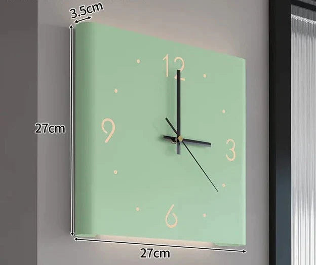 Variant image for Minimalistisk Dubbeltsidet Vægur med Belysning – Moderne Kvadratisk Væg Ur til Stilfuld Indretning-2