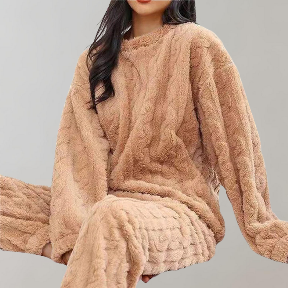 Amaranth - Pyjamassæt i fleece | Perfekt hygge til kolde nætter