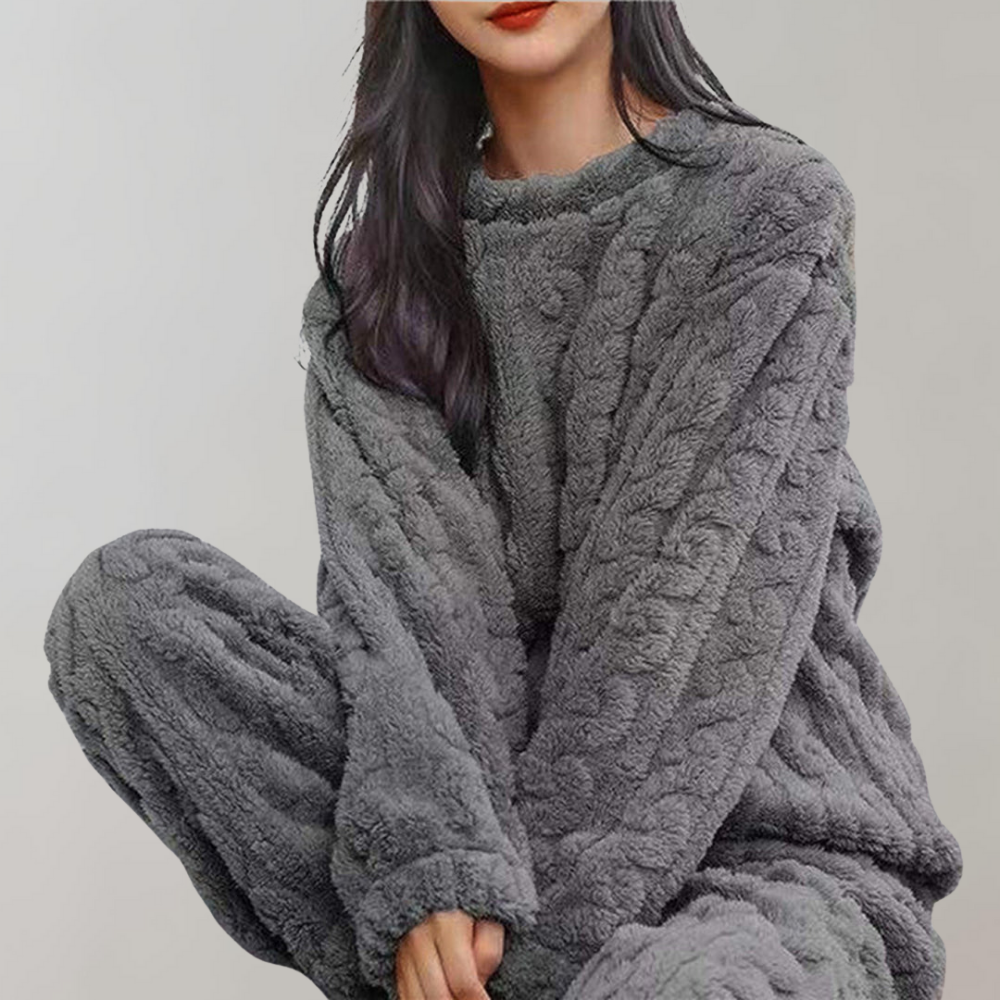 Amaranth - Pyjamassæt i fleece | Perfekt hygge til kolde nætter