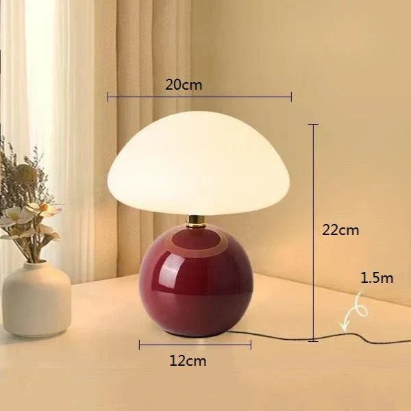 LumièreVintage - Creme Champignon Lampe - Franse Vintage Lampe