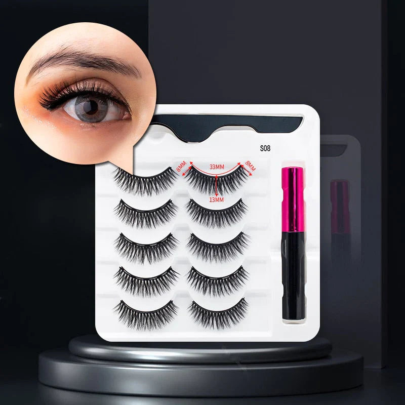 Variant image for Magnetiske Vipper og Vandtæt Eyeliner Sæt – Genanvendelige Vipper med 5 Par, Nem Anvendelse og Langtidsholdbar Effekt-8