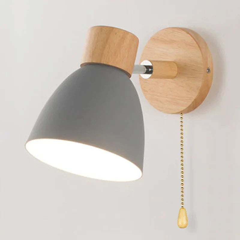 Væglampe i Træ med Draaifunktion – Minimalistisk Skandinavisk Design, Justerbar Lysretning, Flere Farver-5