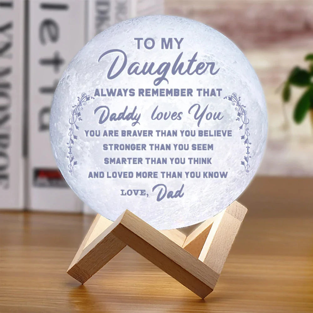 3D Maanlampe med Tilpasset Tekst – 16 Farver, Opladelig, Holdbart Design til Hjemmet-6