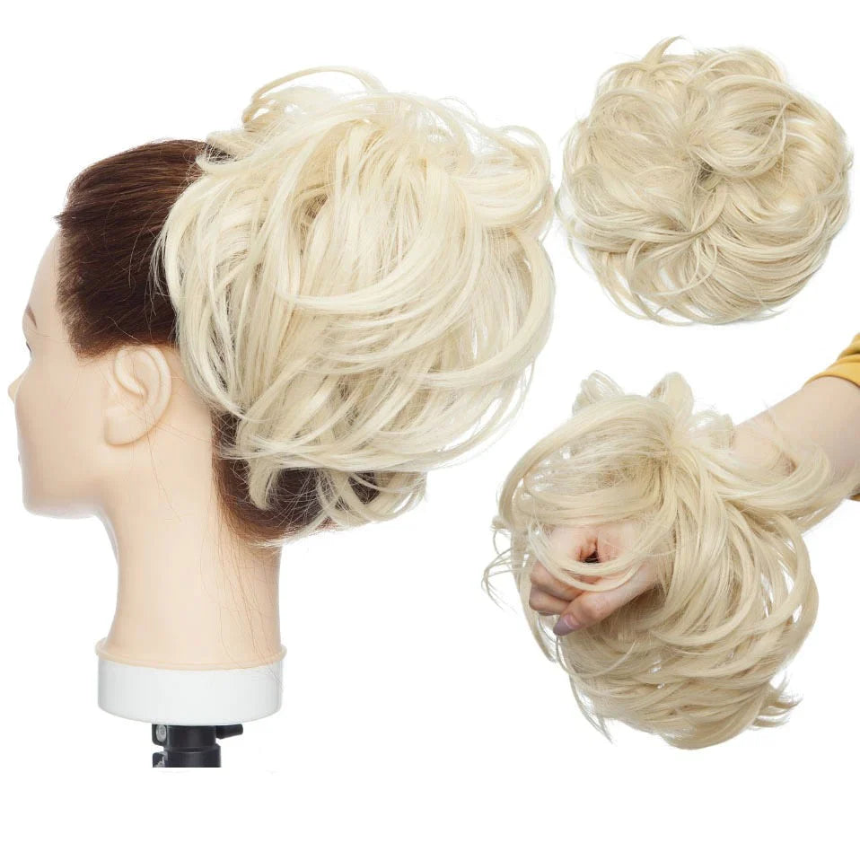 Variant image for Rommelige Haarknot Scrunchie i Hittebestandigt Syntetisk Fiber – Justerbar og Let at Bringe i Brug til Elegant Frisurer-3
