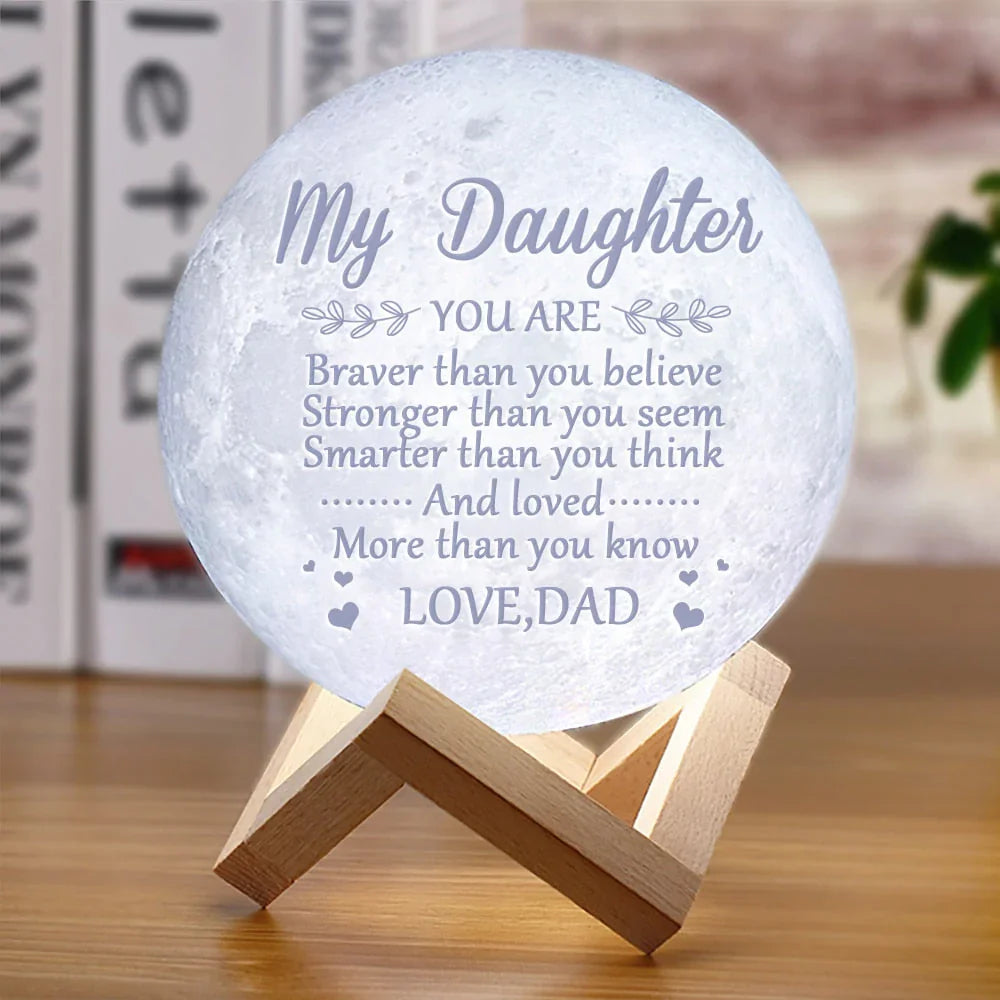 3D Maanlampe med Tilpasset Tekst – 16 Farver, Opladelig, Holdbart Design til Hjemmet-4