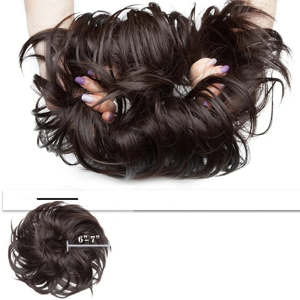 Rommelige Haarknot Scrunchie i Hittebestandigt Syntetisk Fiber – Justerbar og Let at Bringe i Brug til Elegant Frisurer-5