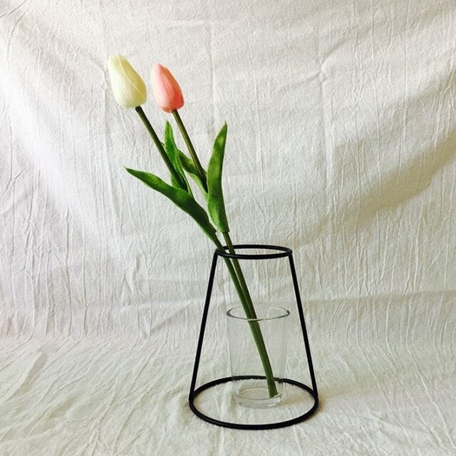 Variant image for Minimalistisk Jern Vase til Blomsterarrangementer – 30 cm Høj, Sort Dekoration til Hjemmet-5