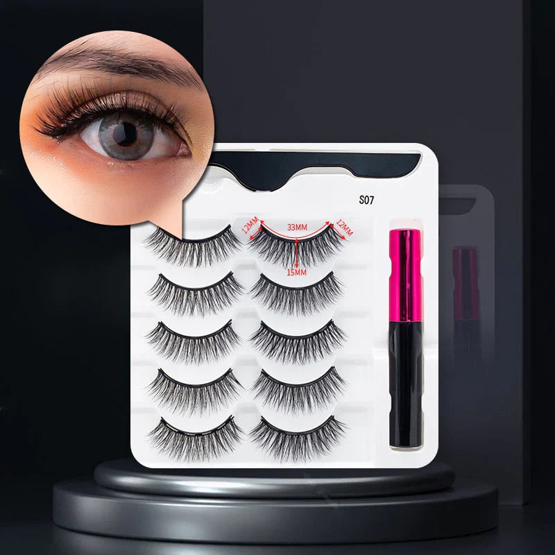 Variant image for Magnetiske Vipper og Vandtæt Eyeliner Sæt – Genanvendelige Vipper med 5 Par, Nem Anvendelse og Langtidsholdbar Effekt-7