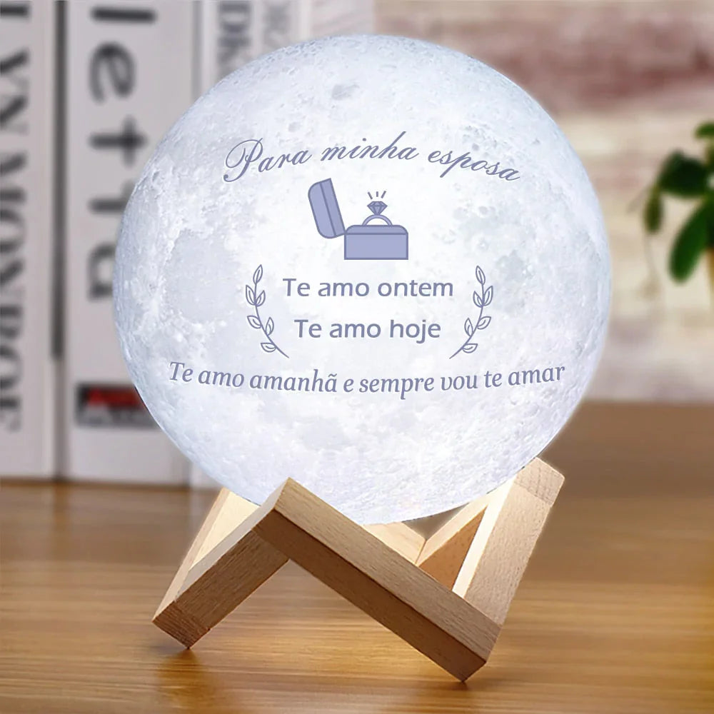 Variant image for 3D Maanlampe med Tilpasset Tekst – 16 Farver, Opladelig, Holdbart Design til Hjemmet-8
