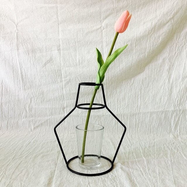 Variant image for Minimalistisk Jern Vase til Blomsterarrangementer – 30 cm Høj, Sort Dekoration til Hjemmet-7