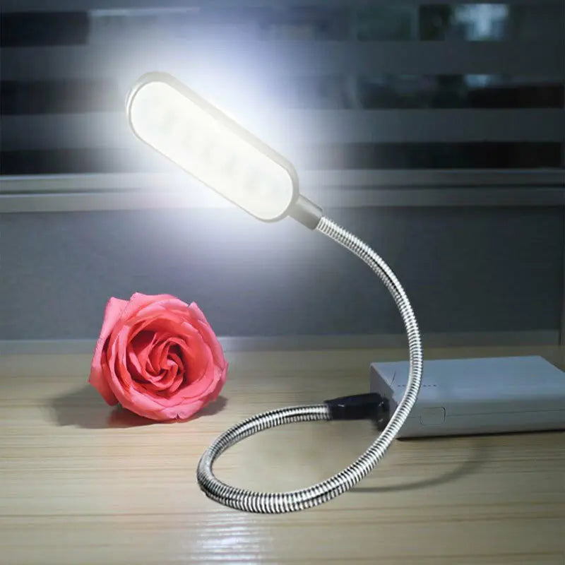 Mini USB LED Boglampe | 4 LED Pærer | Øjenbeskyttelse & Bærbar Natlampe
