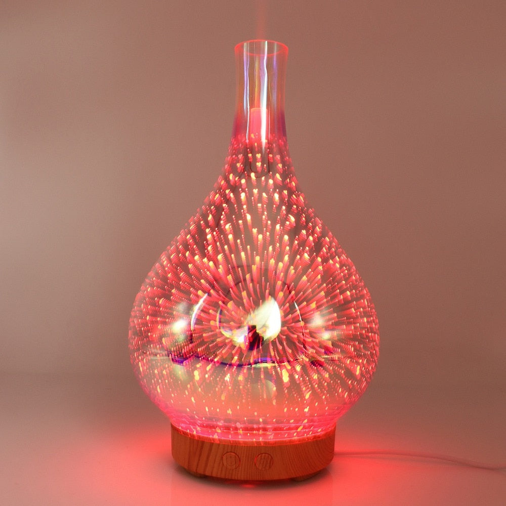 VuurDiffuser Luftfugter med 3D LED-belysning – Aromaterapi og Natlampe i Kompakt Design-6