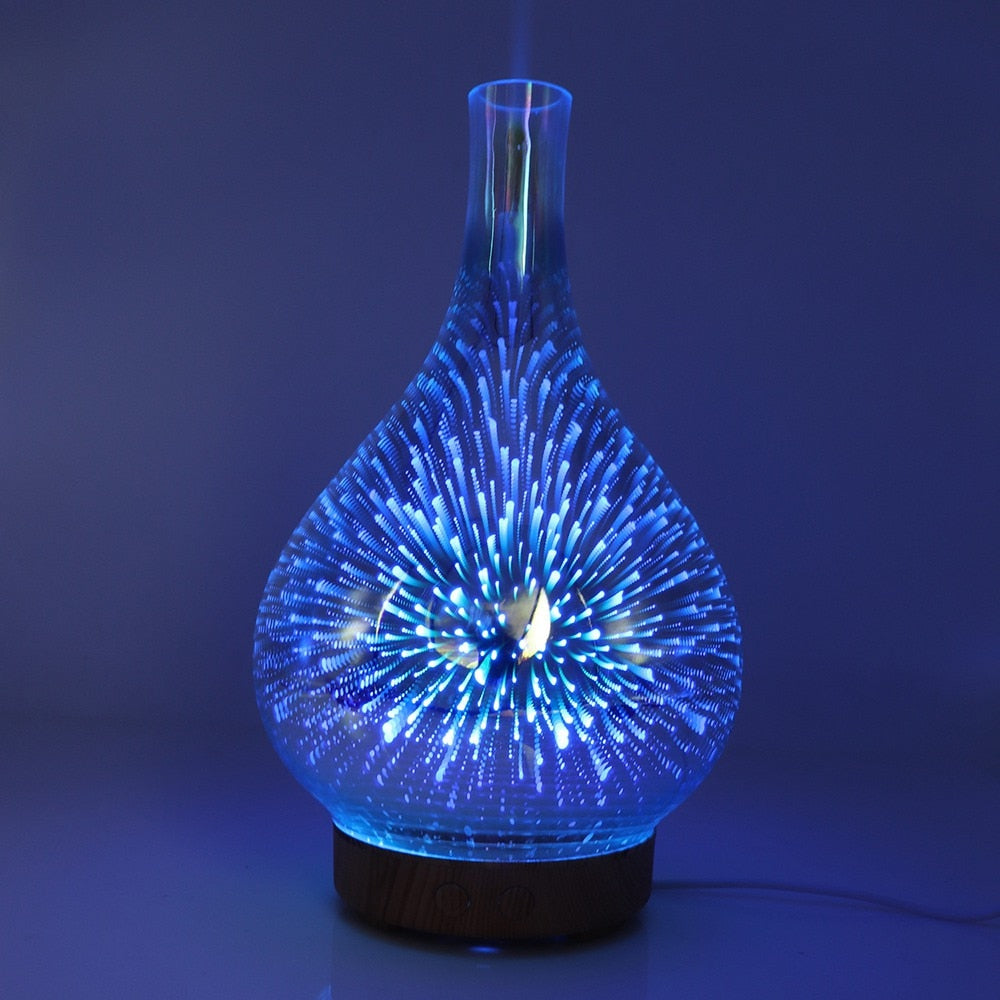 VuurDiffuser Luftfugter med 3D LED-belysning – Aromaterapi og Natlampe i Kompakt Design-3