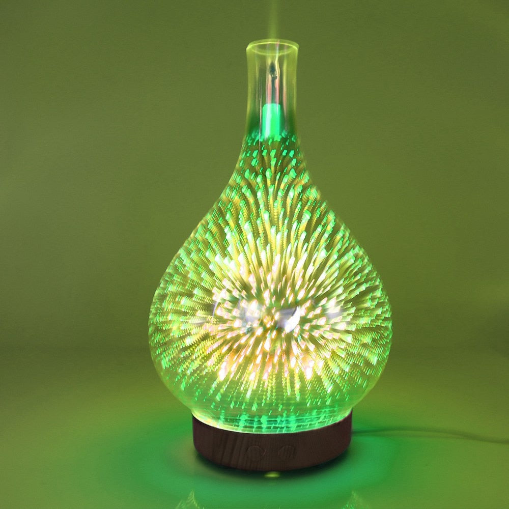 VuurDiffuser Luftfugter med 3D LED-belysning – Aromaterapi og Natlampe i Kompakt Design-5