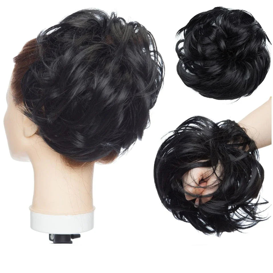 Variant image for Rommelige Haarknot Scrunchie i Hittebestandigt Syntetisk Fiber – Justerbar og Let at Bringe i Brug til Elegant Frisurer-4