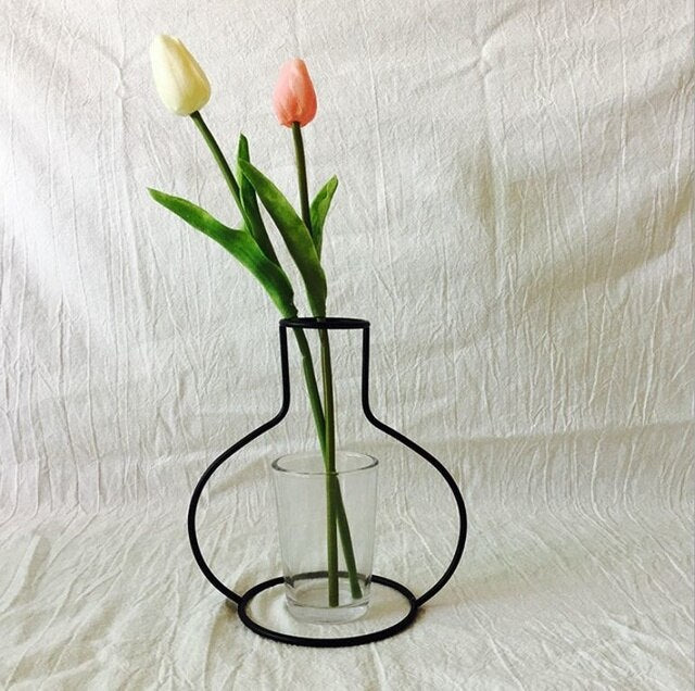 Variant image for Minimalistisk Jern Vase til Blomsterarrangementer – 30 cm Høj, Sort Dekoration til Hjemmet-4