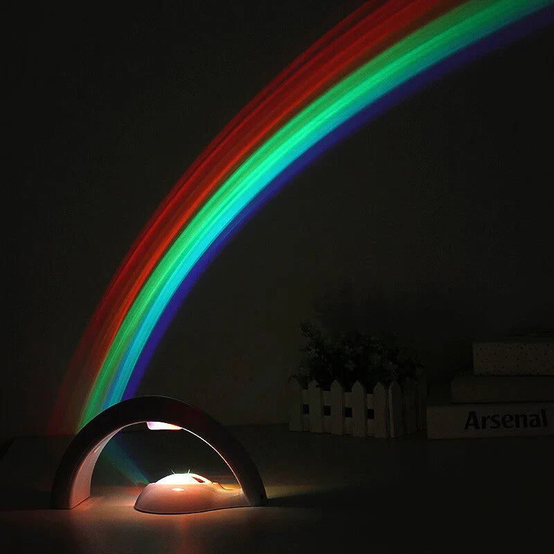 Regenboog Projektorlampe med 2 Lysindstillinger – Multifarvet LED Natlampe til Børneværelse og Soveværelse-3