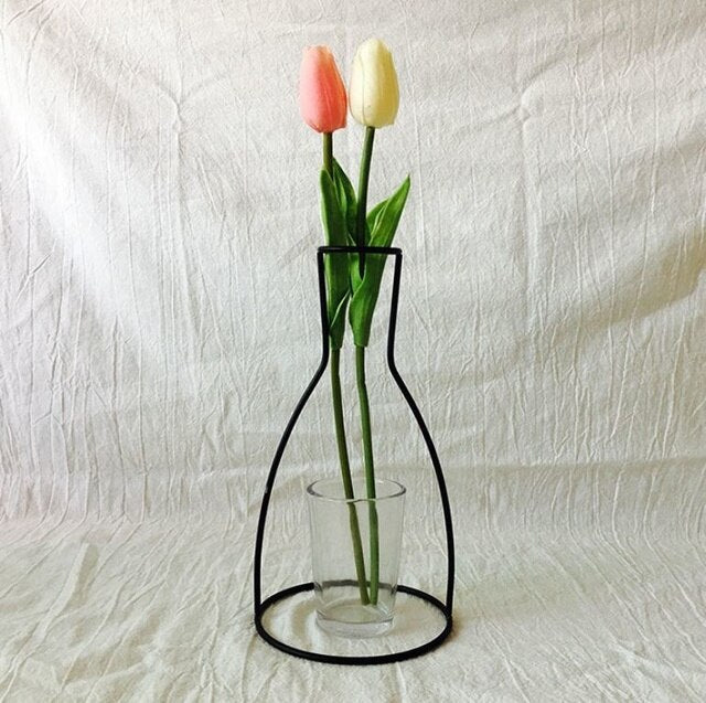 Variant image for Minimalistisk Jern Vase til Blomsterarrangementer – 30 cm Høj, Sort Dekoration til Hjemmet-6