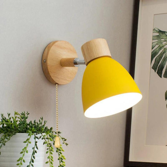 Væglampe i Træ med Draaifunktion – Minimalistisk Skandinavisk Design, Justerbar Lysretning, Flere Farver-1