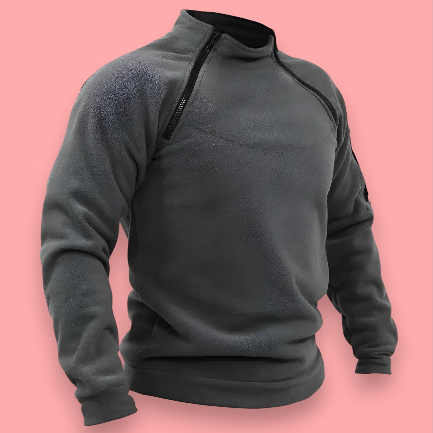 Kyler - Militær pullover med lynlås til mænd